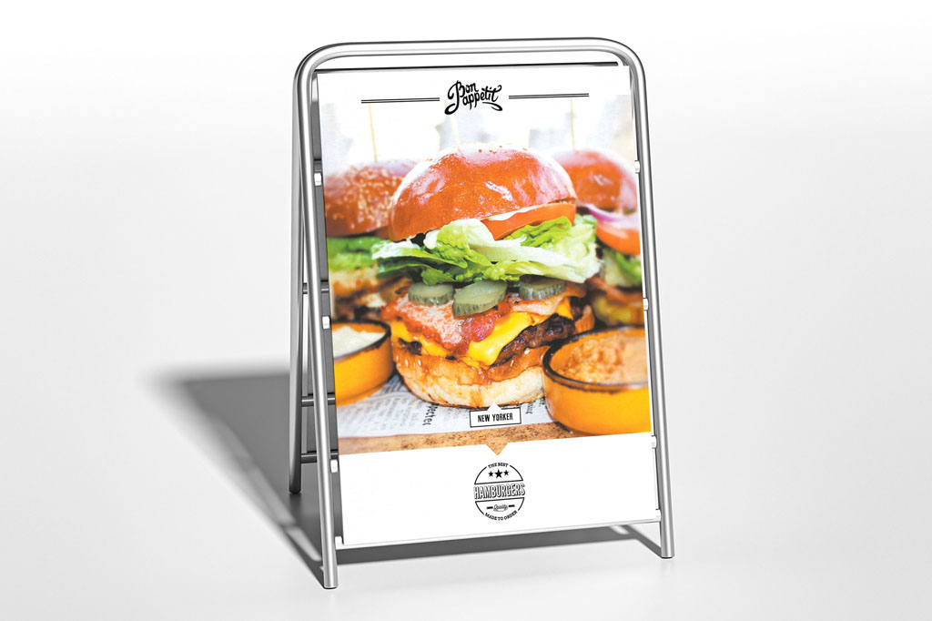 Sofia kiosk New Yorker Burger promotion design for Sofia Frankston kiosk branding and takeaway food identity Melbourne