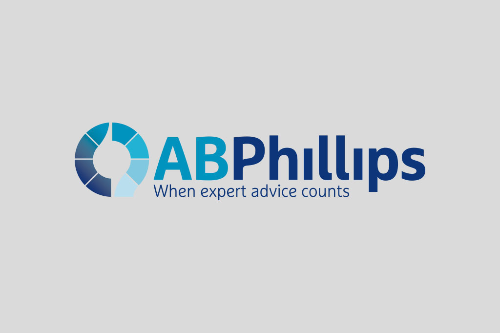 AB Phillips corporate logo design with position statement 'When Expert Advice Counts' reflecting strategic financial services branding Melbourne