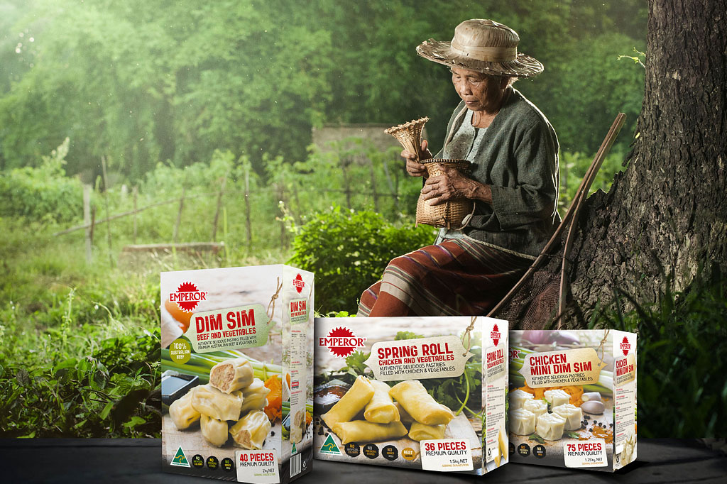 Emperor retail food packaging featuring authentic Chinese-inspired creative direction, rustic photography and premium packaging design by Melbourne freelance branding and packaging designer