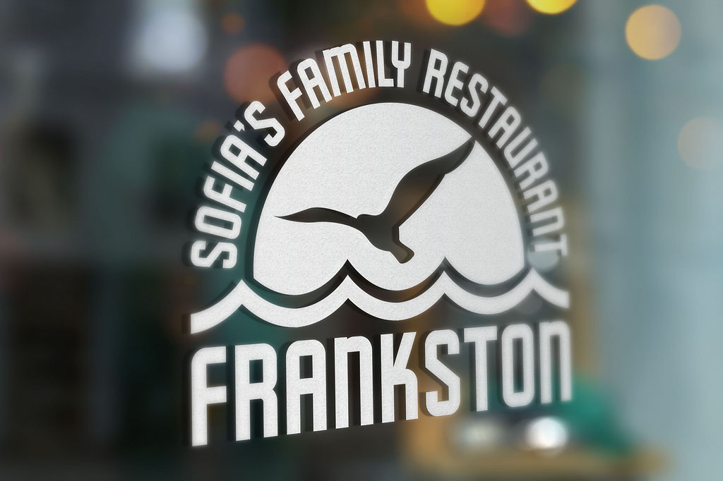 Sofia's Frankston window signage featuring retro restaurant branding, visual identity design and hospitality marketing strategy by Melbourne branding consultant