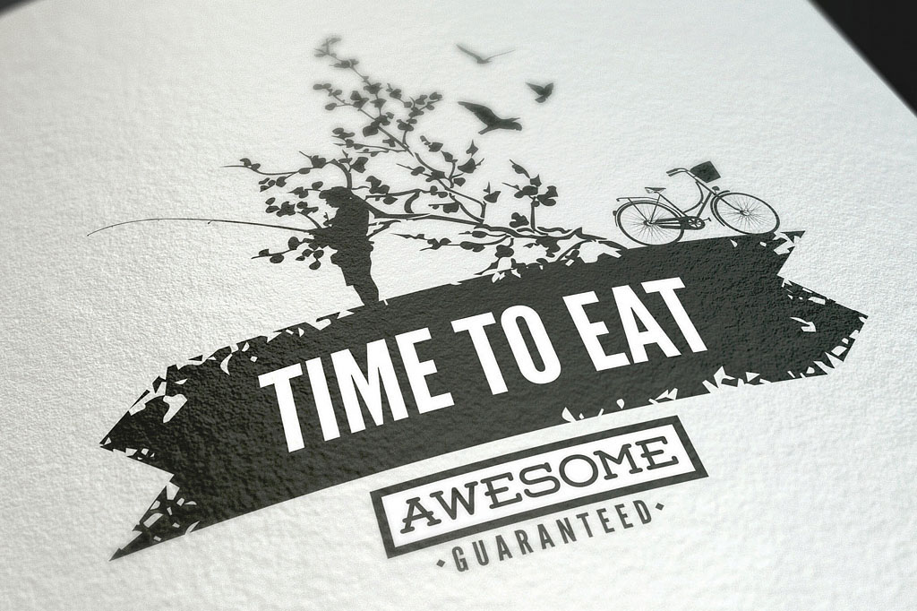 Quirky retro-inspired illustration created for Sofia's Frankston featuring fisherman, bicycle and seaside imagery supporting restaurant branding and creative storytelling Melbourne